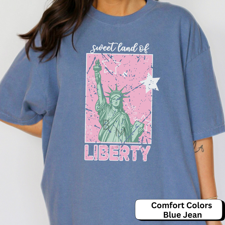 Comfort Colors® Sweet Land of Liberty Shirt, Trendy Shirt, 4th of July Shirt. Comfort Colors Tee