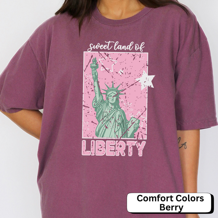 Comfort Colors® Sweet Land of Liberty Shirt, Trendy Shirt, 4th of July Shirt. Comfort Colors Tee