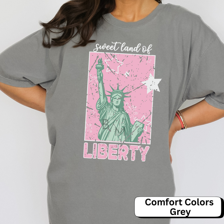 Comfort Colors® Sweet Land of Liberty Shirt, Trendy Shirt, 4th of July Shirt. Comfort Colors Tee