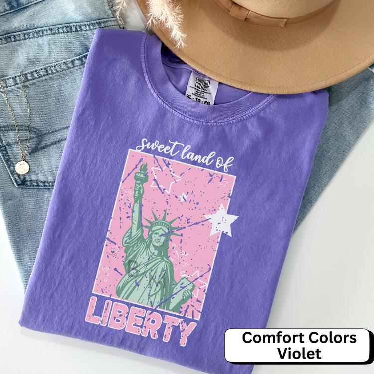 Comfort Colors® Sweet Land of Liberty Shirt, Trendy Shirt, 4th of July Shirt. Comfort Colors Tee