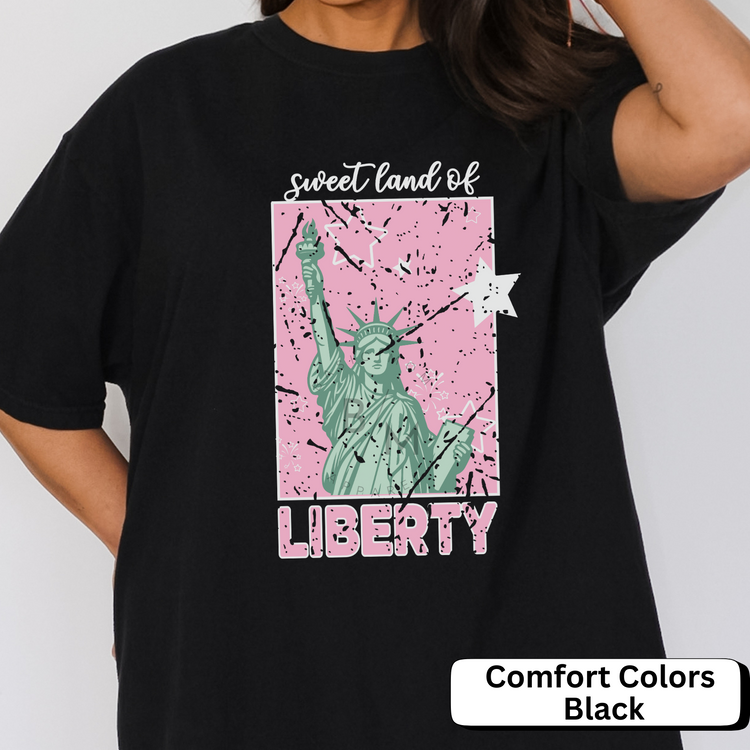 Comfort Colors® Sweet Land of Liberty Shirt, Trendy Shirt, 4th of July Shirt. Comfort Colors Tee