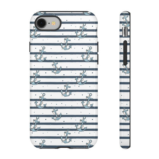 Anchor Striped Themed Phone Case, Navy tough case Case, Cute ocean Phone Cover