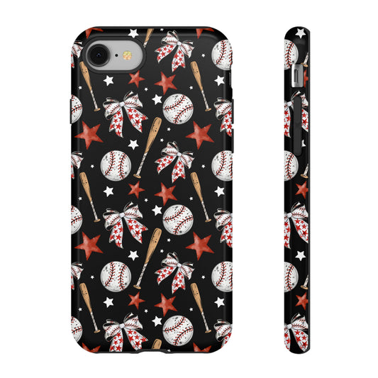 Baseball Star Themed Phone Case, Stars checkered tough case Case, Cute Baseball Phone Cover