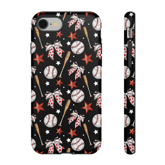 Baseball Star Themed Phone Case, Stars checkered tough case Case, Cute Baseball Phone Cover