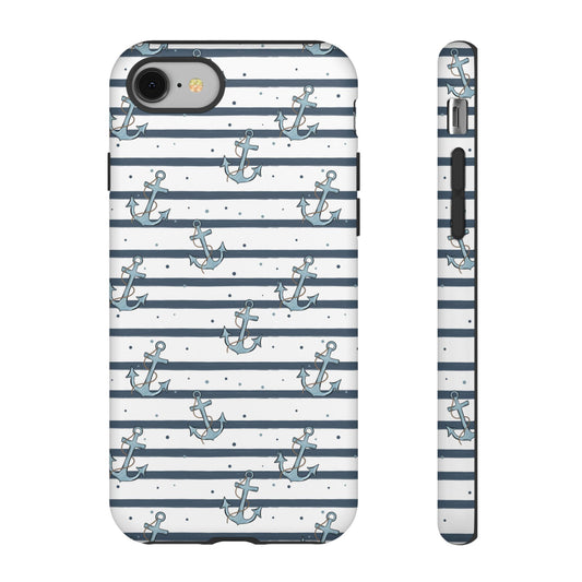Anchor Striped Themed Phone Case, Navy tough case Case, Cute ocean Phone Cover